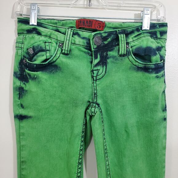 Zana Di Juniors Jeans Lime Green Acid Wash Skinny Size 5 - Picture 2 of 15